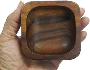 Bol de service rond en bois de conception standard pour fruits et salades, taille mini, idéal pour le service en cuisine et les événements de mariage - Product Image 4