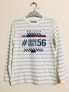 Stock Bangladesh T camisas de etiquetas niños huellas de manga larga con cuello redondo y a rayas T Shirts Casual trajes de algodón camisa - Product Image 3