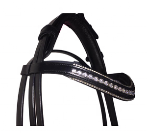 Best Quality - Traditional Horse Bridle - Plated Leather Reins - 2 Inches Wider <b>Nose</b>-band - Plain Browb-band - Product Image 2
