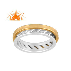 Elegante Anillo Giratorio Unisex de Plata de Ley Fina Hecho a Mano, Fabricante de Joyería de Plata - Product Image 1