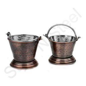 Ammered ll Ull tique que color INI Erving Balti ish Erving ucucket para otel y estestaurant Sing Metal INI Erving ucucket - Product Image 1