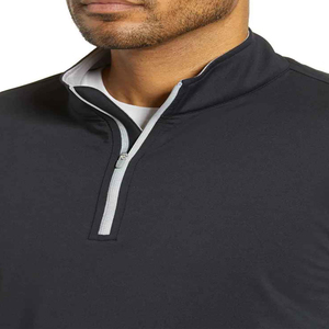 Sweat-shirt à col montant pour homme, coupe classique, couleur unie, respirant, en polyester tricoté, décontracté, pour l'automne - Product Image 4