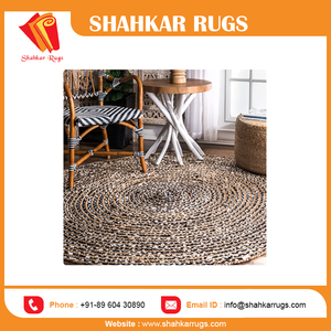 Meilleur Prix Jute Noir et Coton à Rayures Tapis en Peluche Motif Chevron Tapis de Chambre à Coucher en Soldes! - Product Image 4