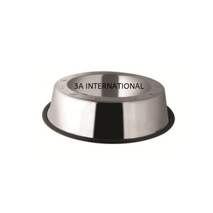 Cuencos de alimentación de acero inoxidable y madera de alta tendencia, cuenco de alimentación de comida para perros y mascotas, diseño antideslizante con crestas, cuencos y comederos para mascotas - Product Image 2