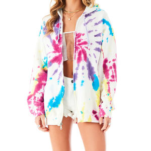 OEM personalizar el diseño hacer su propio logotipo mujeres último estilo Tie Dye impreso calle lleva sudaderas con capucha - Product Image 5