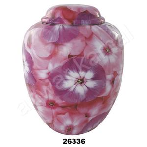 Diseño Grabado Urna Metálica Cloisonne Flor Rosa Aluminio Urna Funeraria Urnas Cremación - Product Image 1