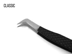 Pinzas para Extensión de Pestañas Negras, Marca Privada Personalizada, Agarre de Diamante, Acero Inoxidable, Pinzas para Extensión de Pestañas de 45 Grados - Product Image 2