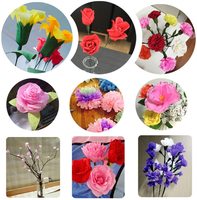 Gulungan Kertas Crepe Berat 90G 120G 150G 180G untuk Membuat Bunga Kertas Crepe Floral 50x250cm Kertas Kerut