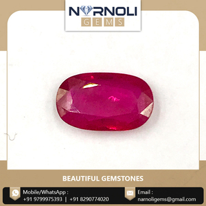 Pierre précieuse ovale à facettes de rubis naturel de haute qualité de fabricant indien - Product Image 2