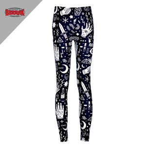 Leggings de cintura alta punk rock Harajuku para mujer, pantalones de entrenamiento de realce, fitness, sexy, estampado 3d, Witchy, talla grande - Product Image 1