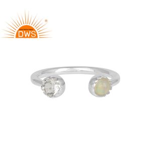 Opale éthiopienne naturelle et Quartz, pierre précieuse, en argent Sterling 925, fabrication de bijoux, nouvelle collection - Product Image 1