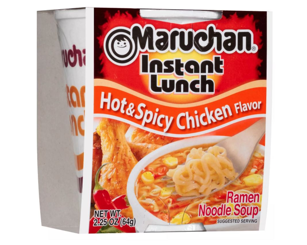 Мгновенный суп Maruchan для лапши с горячим и острым ароматом курицы 2,25 унции (12 в упаковке)