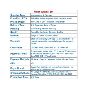 Kit completo de instrumentos de cirugía general con herramientas de disección de acero inoxidable, incluye bolsa de cuero - Product Image 2