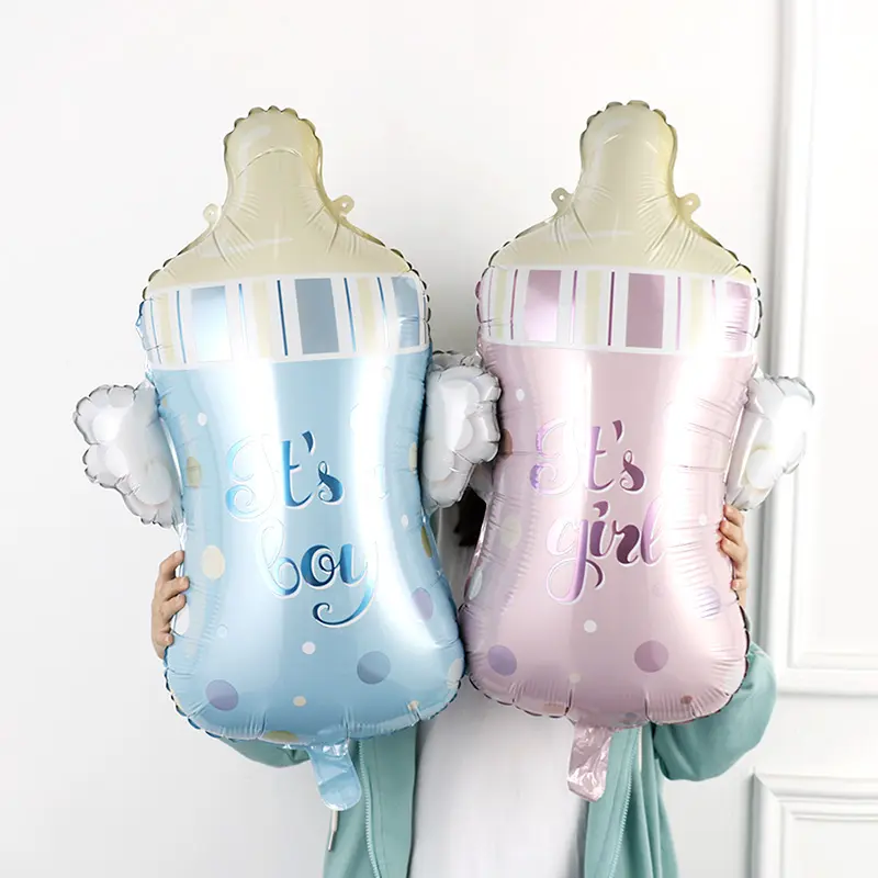 Baby Shower Gift Foil Balloon Crawling Pacifier Baby Bottle One Year Old Toy Decoration Baby Baptism Balloon Party