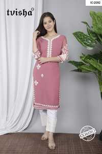 Georgette Heavy bordado indio tradicional desgaste Simple Kurti Con parte inferior para damas ropa casual a un precio - Product Image 2