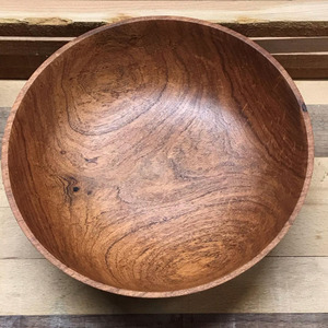 Cuenco para servir dulces de madera natural pulida, rústica, ecológica, con asa decorativa tallada a mano, ideal para regalos empresariales - Product Image 6