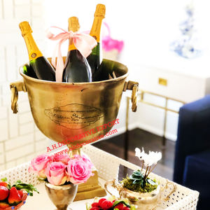 Customized Logo Tabletop Wine Cooler <b>Gold</b> Finished Aluminum <b>Ice</b> <b>Bucket</b> for Party Beverage Cooler with Personalized Touch - Product Image 3