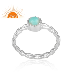 Bague torsadée martelée pour femmes, bijou en argent massif, pierre précieuse, accessoire de luxe - Product Image 2