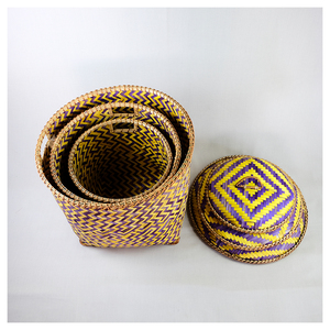 Paniers naturels de haute qualité, tissés à la main, poignée ronde, paniers faits à la main en bambou, fabriqués au Vietnam - Product Image 6