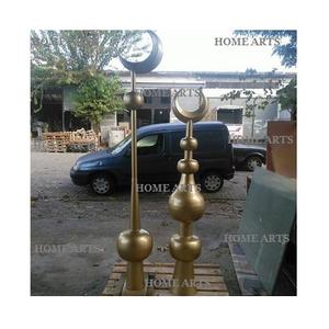 Minaret de mosquée poli nickel en laiton ensemble de 5 mosquées en laiton massif de taille moyenne Minaar pour cadeau islamique - Product Image 6