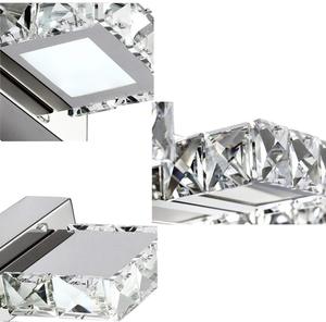 Crystal Modern Bathroom <strong>Vanity</strong> <strong>Light</strong> 4 <strong>Lights</strong> 12W Metal Base IP20 LED Lamps 24.4" Length Clear White <strong>Light</strong> 90-240V - Product Image 2
