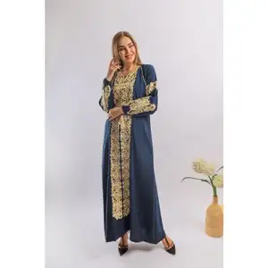 基于OEM的高品质奢华abaya kaftan明亮序列女土耳其伊斯兰服装迪拜时尚卡夫坦连衣裙