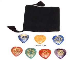 Get Best Value of <b>Chakra</b> Engraved Heart <b>Set</b> With Bag : <b>Chakra</b> Engraved Heart <b>Set</b> With Bag for Sale - Product Image 1