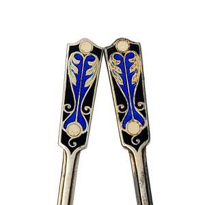 Juego de 2 cucharas de boda de acero inoxidable con diseño esmaltado multicolor de la India, ideal para utensilios de cocina, suministros de cocina de mesa - Product Image 3