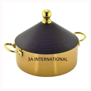 หม้อสแตนเลสพร้อมพิมพ์เคลือบเงามีฝาปิดทองสำหรับเก็บอาหาร - Product Image 5