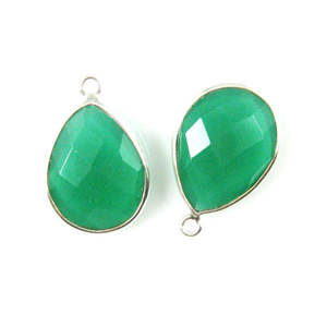 ไฝสีเขียว Onyx Charm & จี้หนามเตยแฮนด์เมดลูกแพร์รูปร่าง13X18MM พลอยจี้เสน่ห์สำหรับเครื่องประดับทำจี้นิล - Product Image 2