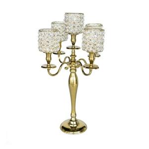 Candelabros de metal con cristales colgantes, diseño de la mejor calidad, nuevo soporte para velas, portavelas de mesa de diseñador pulido brillante - Product Image 5