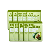 Masque à l'essence d'avocat FARMSTAY REAL - Cosmétique fabriqué en Corée - Anti-âge, anti-rides, blanchissant, lifting du visage, hydratant, éclaircissant