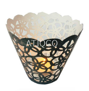 Bougeoir conique en métal de qualité supérieure dernier support votif et photophore vert chandelier votif vert - Product Image 5