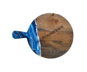 Planche à découper multifonctionnelle en bois de manguier et résine époxy, bord personnalisé, planche à fromage, plateau de service, plateau à pizza - Product Image 1