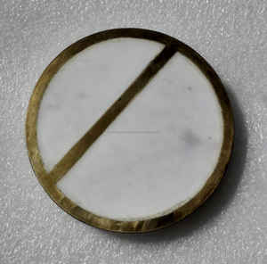 <b>white</b> marble <b>coaster</b> with metal design hot selling products for 2021 - Product Image 6