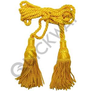 Pakistan vente en gros glands plat motif clairon cordon longueur personnalisée cordons musicaux en soie nylon métal finition métallique vêtements - Product Image 5