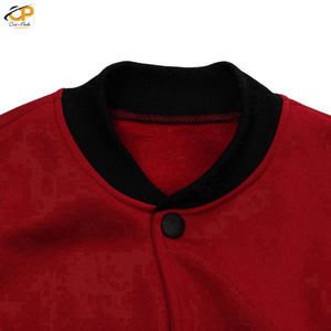 เสื้อแจ็กเก็ตเบสบอลสีแดงของผู้ชาย,เสื้อแจ็กเก็ตเบสบอลแขนสั้นทรงสลิมสีดำแฟชั่นฤดูใบไม้ร่วง - Product Image 2