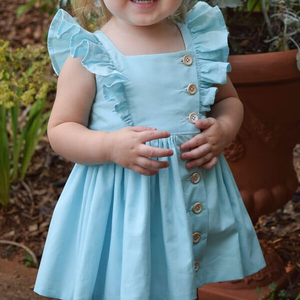 2021 <b>Summer</b> Stylish Button Frock Dress for Baby & Kid Customizable in Size & Color Cute and Beautiful - Product Image 1