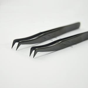 แหนบขนตาสีดำปากคีบขนตาแบบปลายโค้งงอได้ - Product Image 2