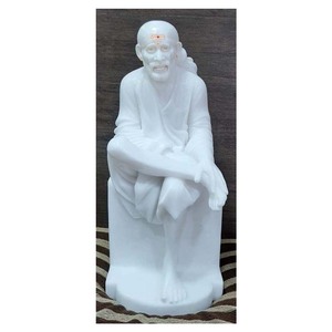 Statue du Dieu Shirdi Sai Nath en pierre blanche d'excellente qualité - Product Image 1