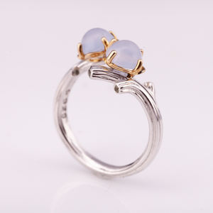 แหวน925เงินปรับได้ชุบโรเดียมสไตล์วินเทจพร้อมคาลซิโดนีธรรมชาติคุณภาพสูงจากผู้ผลิตในประเทศไทยสำหรับงานปาร์ตี้ - Product Image 3