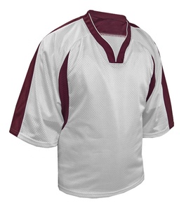 Jerseys de malla Lacrosse, venta al por mayor, ojo de pájaro blanco granate - Product Image 1