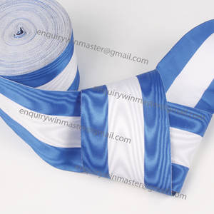 Ruban Grosgrain Moiré Bourgogne et Bleu Ciel Maçonnique 100% Polyester Double Face pour Couture et Fins Décoratifs - Product Image 4