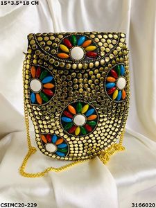 Pochette de soirée en mosaïque métallique de créateur Craftstages International 15*3.5*18 CM - Product Image 4