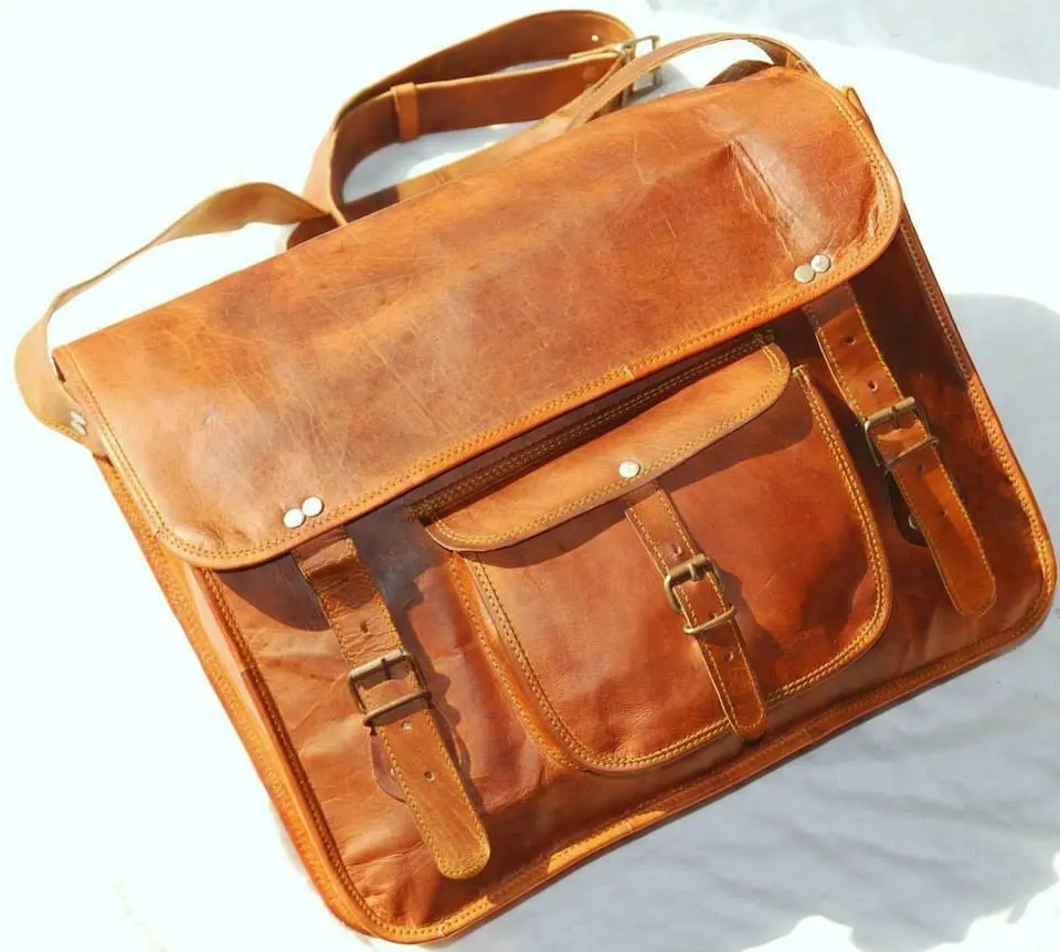 New Handbag Laptop Messenger Bag Carry Book Bag Shoulder Leather Cross body Unisex Bag