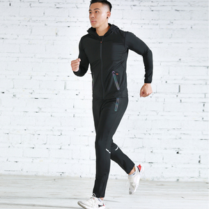 Men's Active Gym Wear Athletic Tracksuit Set With Shirt Men's Full Front Zip Sweatsuit Set - Product Image 4