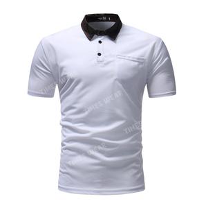 Camiseta hecha a medida para hombre, camiseta antiarrugas de alta calidad, ajustada, 100% algodón, jersey de secado rápido, manga corta, solapa con estampado sólido - Product Image 5