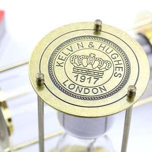 นาฬิกาทราย6.75นิ้วพร้อมเข็มทิศทองเหลืองการเดินเรือตกแต่งโต๊ะ - Product Image 4