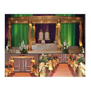 Mandap de cristal en espiral glorioso para bodas y fiestas indias Decoraciones de bodas doradas - Product Image 1