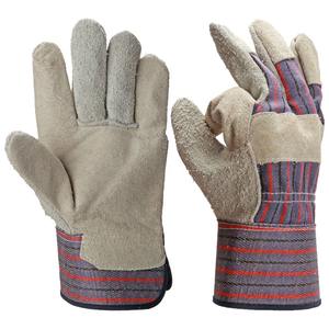 Gants de travail en cuir de vachette fendu avec manchette caoutchoutée revêtement en latex de taille XL pour gant de travail de sécurité de construction industrielle - Product Image 6